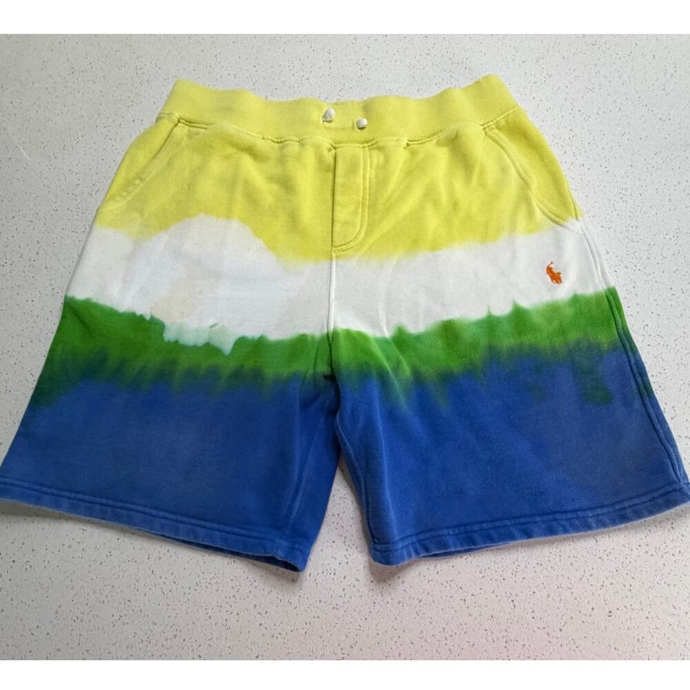 Polo Ralph Lauren Voyager Fleece Drawstring Shorts Tie Dye Kids L 14-16